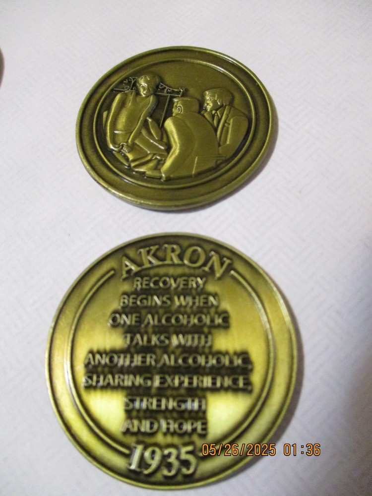 Coin AA 1 - 55 years Various Choices Medallion Tri-plates Alcoholics Anonymous