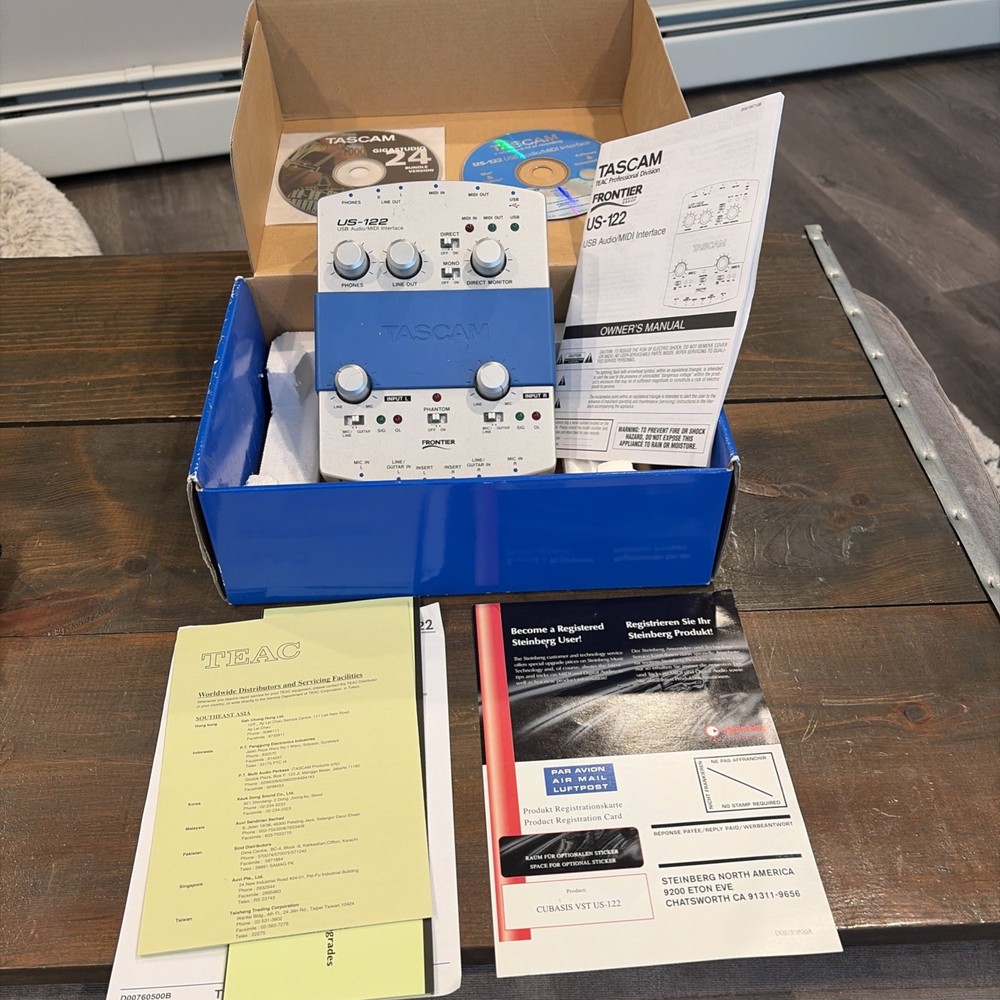 Tascam US-122 USB Audio MIDI Interface DJ Mixer 2-Channel