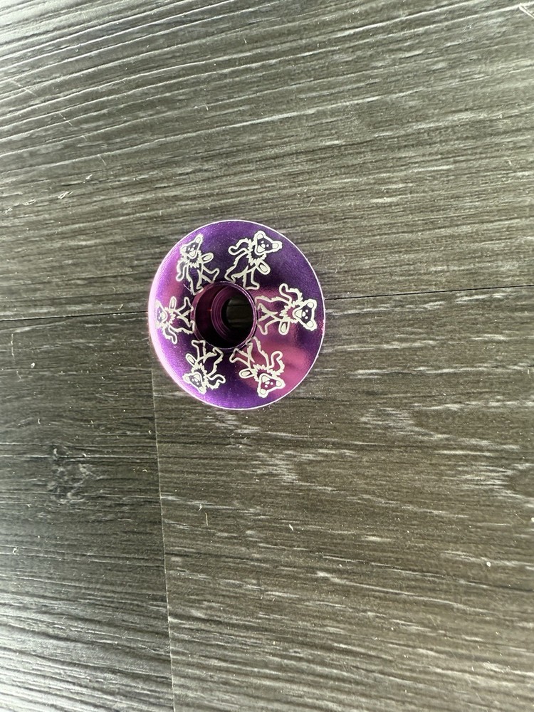 Dancing Bear Headset Stem Top Cap 1 1/8 Grateful Dead Purple