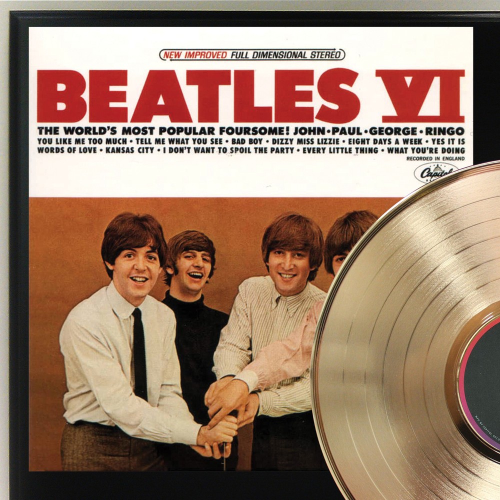 Beatles - Beatles VI Gold LP Record Plaque Display