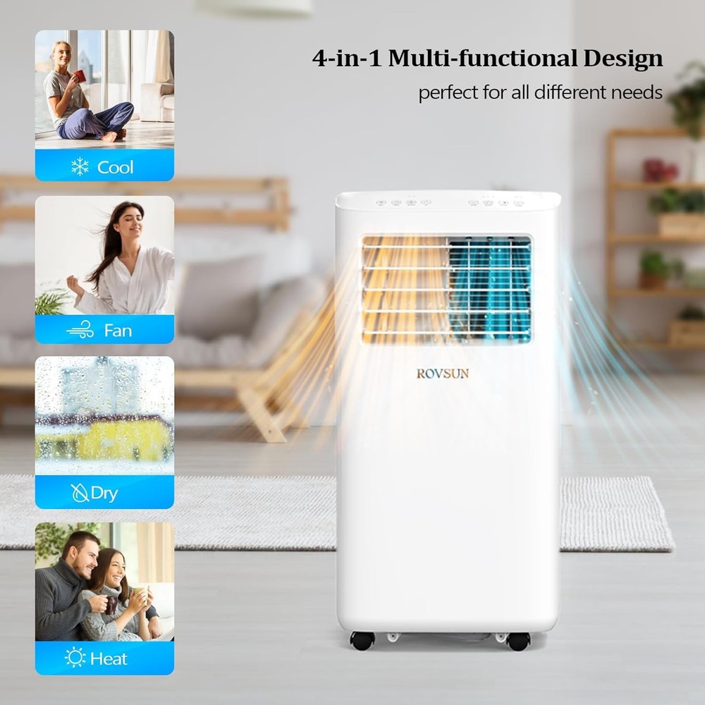 10000 BTU Portable Air Conditioner AC Cooler Fan Dehumidifier Heat w/Remote Wifi