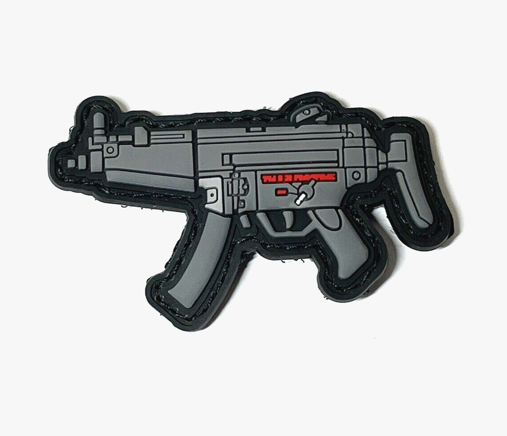 HK PVC Gun Patch, Tactical Swat Assault Gun Morale Patch, Hook & Loop