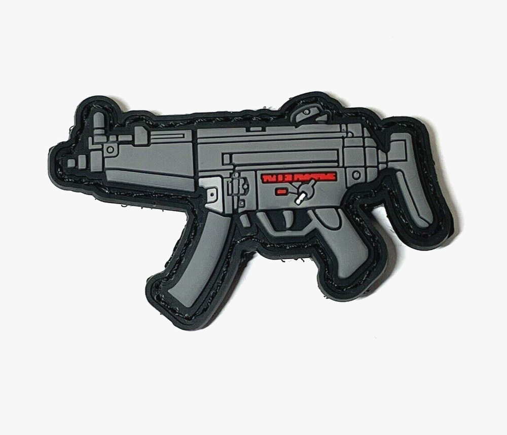 HK PVC Gun Patch, Tactical Swat Assault Gun Morale Patch, Hook & Loop