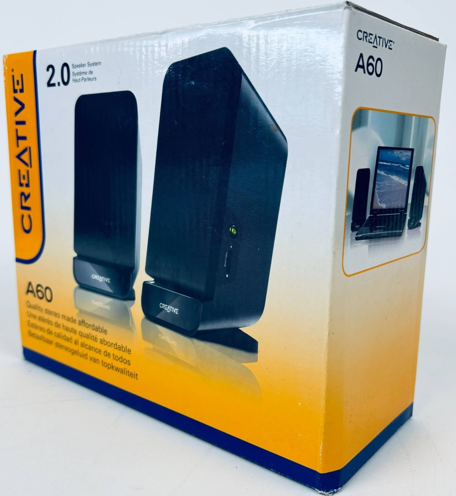 Creative A60 2.0 Desktop Stereo Speaker System – Black – 2W RMS Each