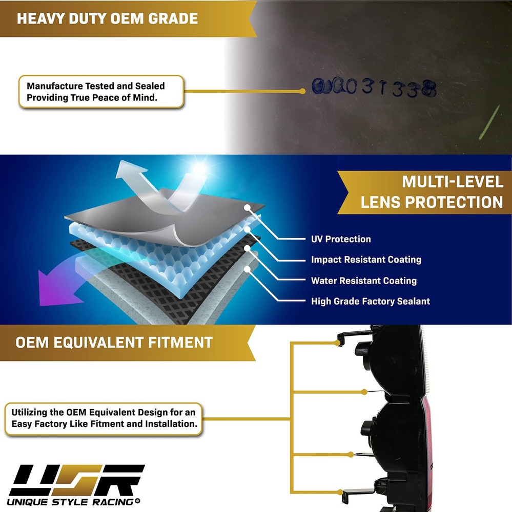 USR 86-97 Hardbody Tail Lights - Rear Tail Lamps Taillight Replacement Assemb...