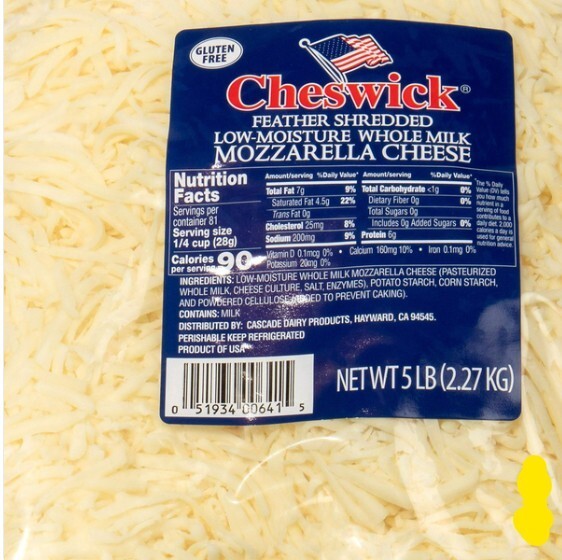 Cheswick Mozzarella Cheese, Feather Shredded, 5 lbs