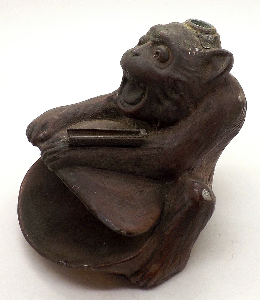 1930's Ronson Monkey Lighter & Ash Tray Model 8864 ~Wow~