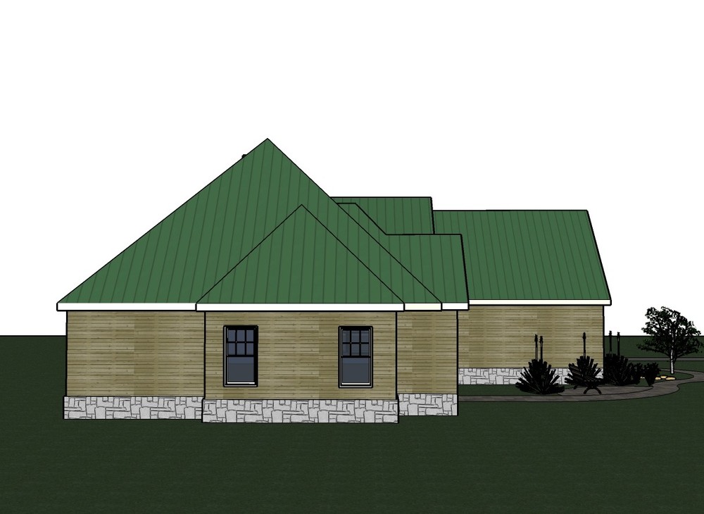 Amanda 1706G-5 part stone Home, House plan 3 bed room, 2 bath split plan in PDF