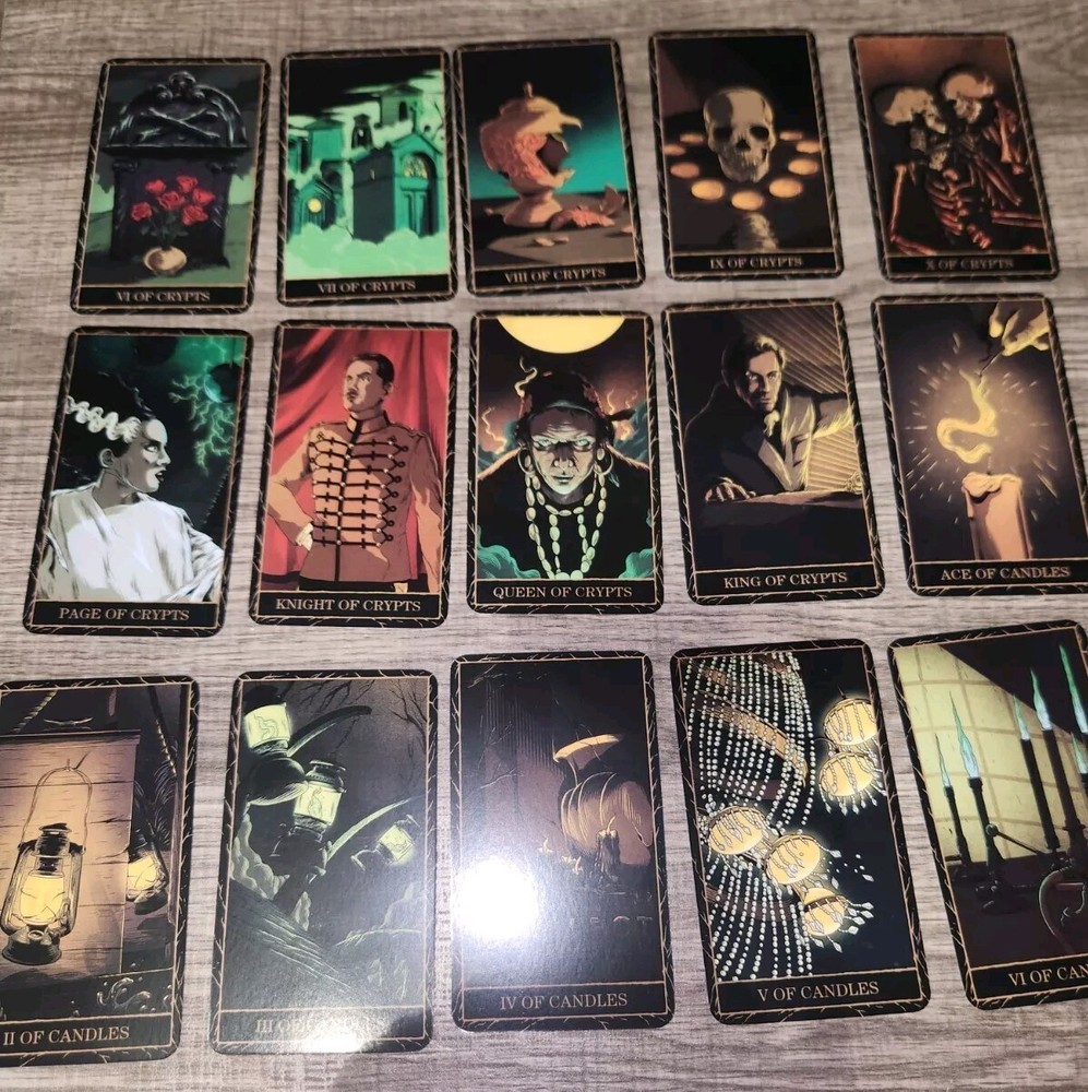 Universal Monsters Tarot Deck 78- Card 4.13x2.56In. New QR Code For Instructions