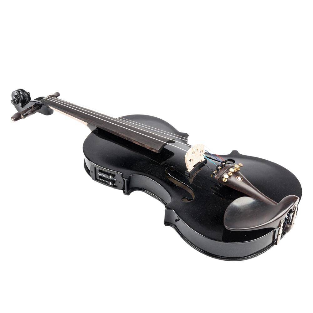 New 4/4 Full Size EQ Violin with Case Bow Strings Shoulder Rest Tuner Black