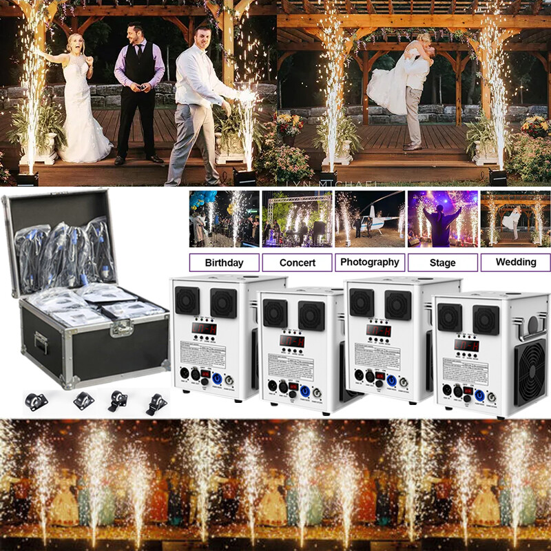 700W Cold Spark Machine DMX Stage Firework Machine & Flight Case For Wedding