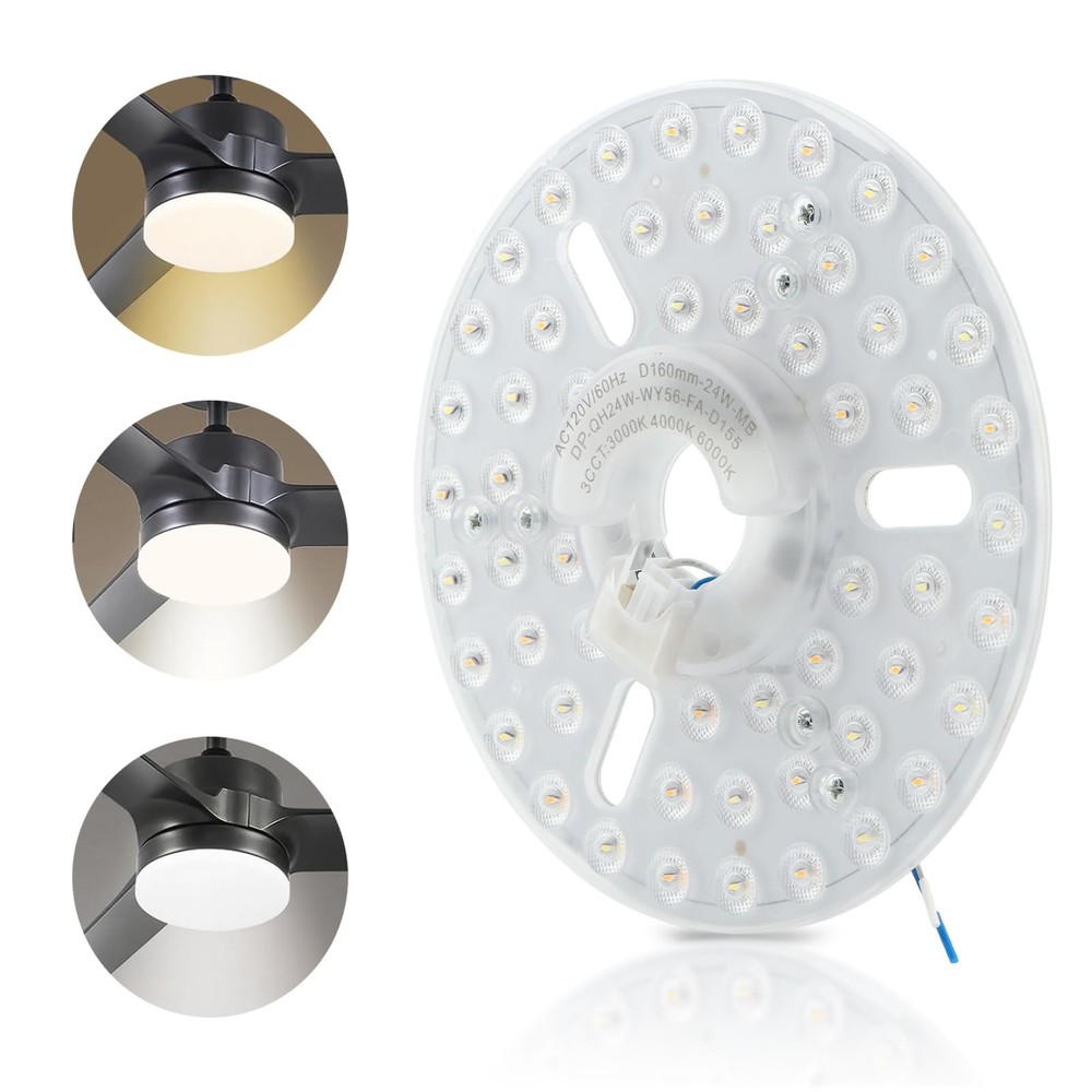 24w 6.2-Inch Ceiling Fan LED Light Replacement, Dimmable LED Retrofit Panel w...