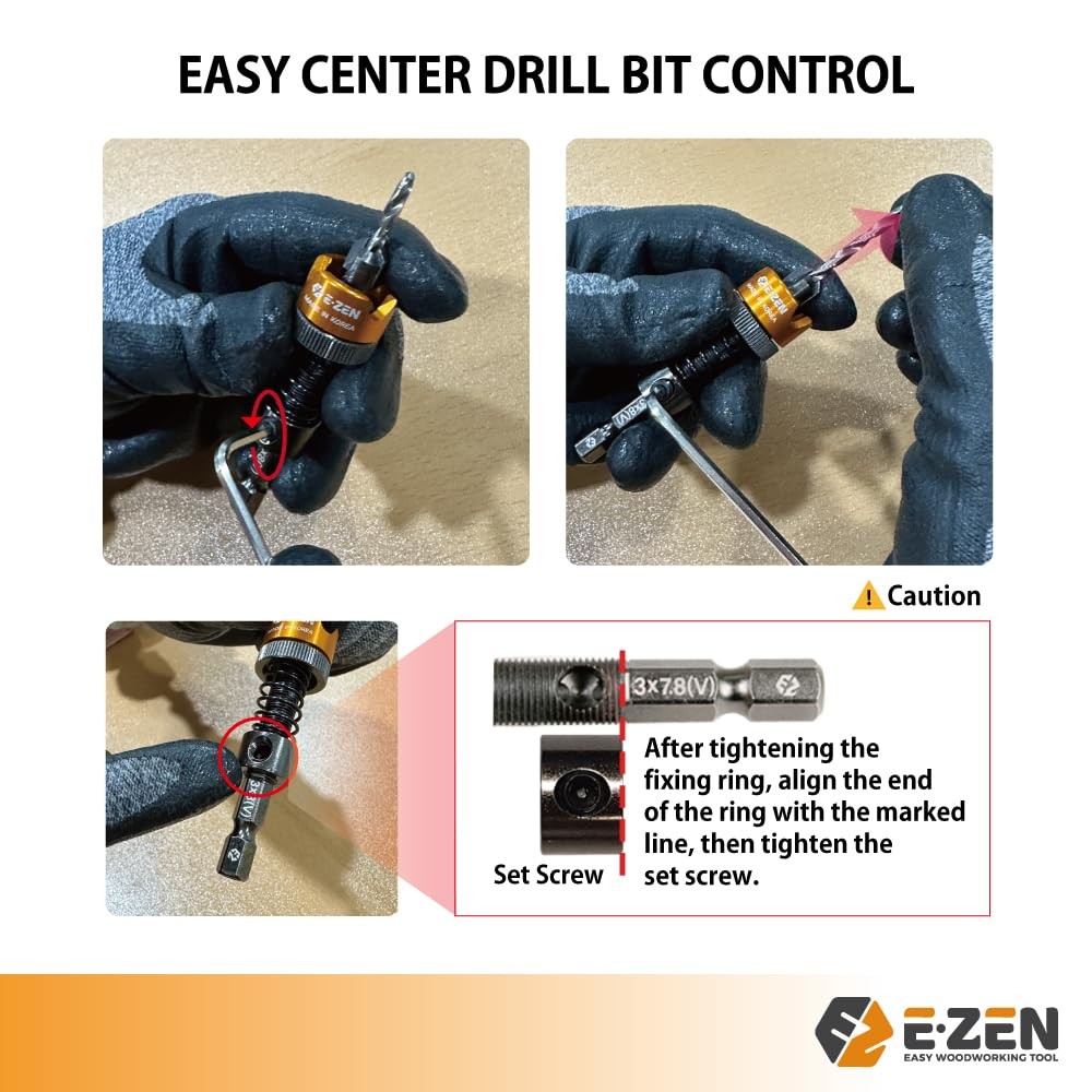 EZ EZEN Depth Adjustable Countersink Drill Bit (3 x 3 x 8mm (1/8" x 5/16")