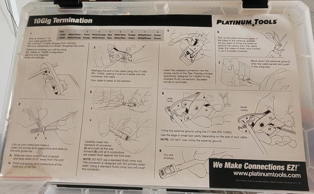 Platinum Tools 10Gig Termination Kit - Crimper, Stripper, RJ45 Connectors