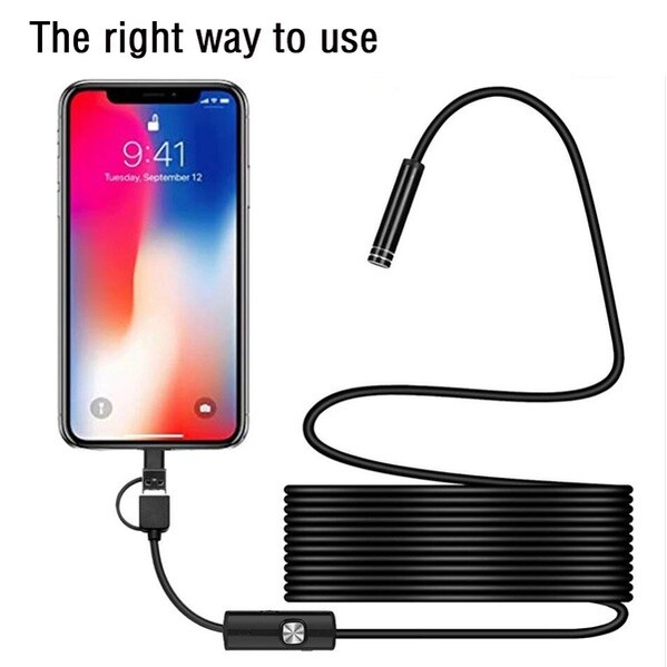 6LED USB Snake Endoscope Borescope Inspection Camera Scope for Android Type C