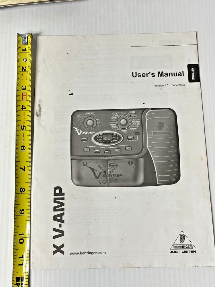 Behringer X V-AMP Owners Manual