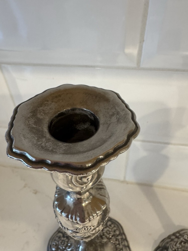 Pair Of Silver Plated 9.5 Candlestick Holders