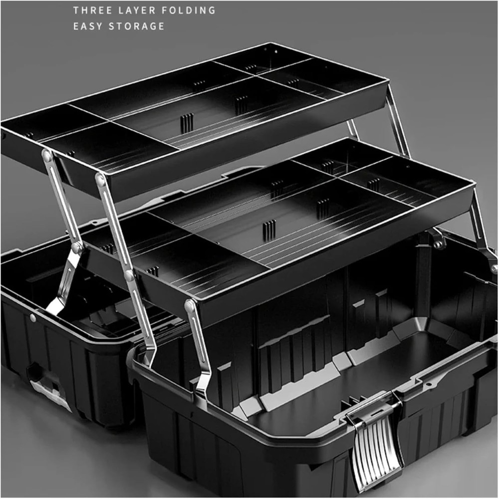 Empty Large Tool Box 3-stage Storage Case Organizer Waterproof Plastic Pelican H
