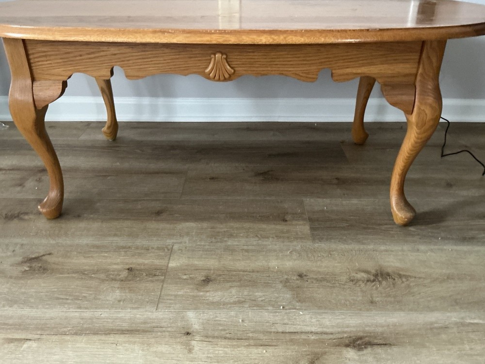 Oval Oak Mid Century Coffee Table