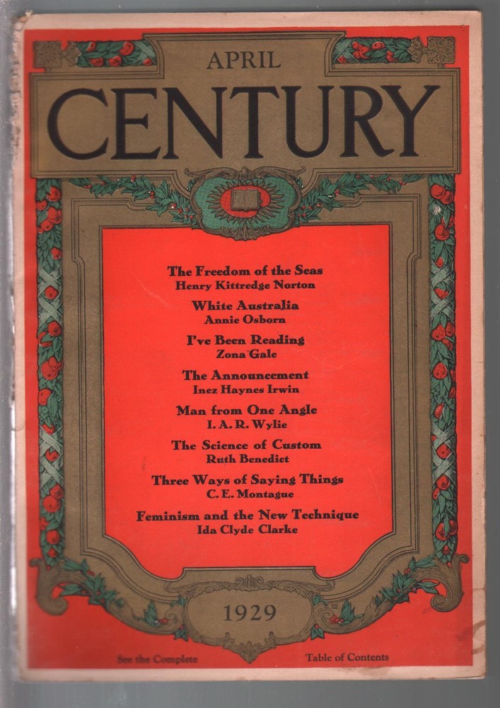 PULP:  Century 4/1929-contributor profiles-Annie Osburn-Zona Gale-pulp format-G+