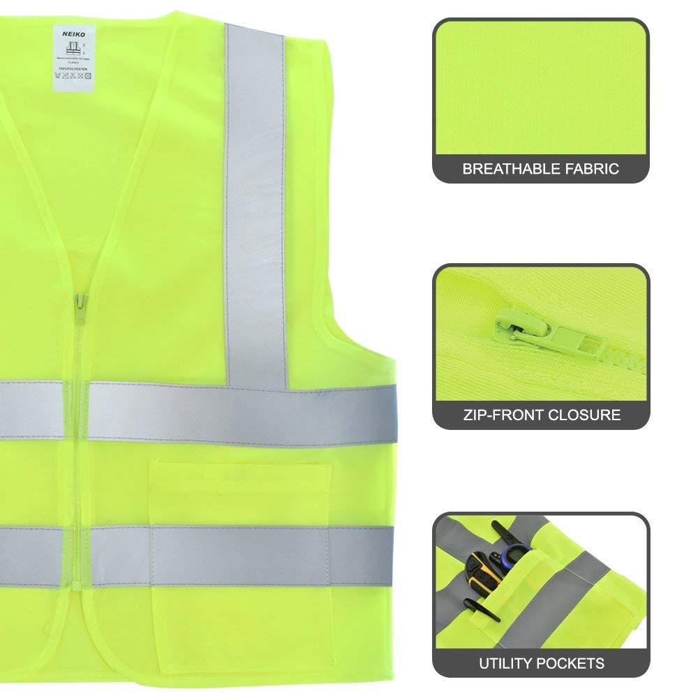 Medium Neiko High Visibility Safety Vest with 2 Pockets, ANSI/ISEA Standard