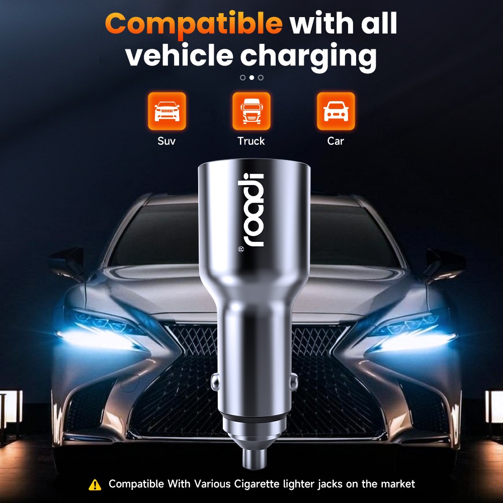 IC1-AA Car Cigarette Lighter Socket Splitter Dual USB Charger Adapter Bluetooth