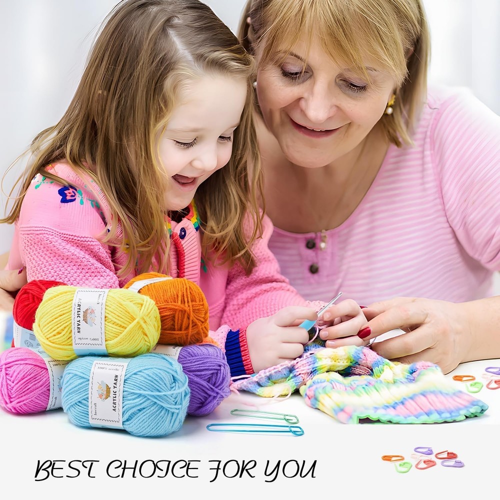 Creative Crochet Yarn Set - 1800 Yards and Essential Tools for Every Crafter