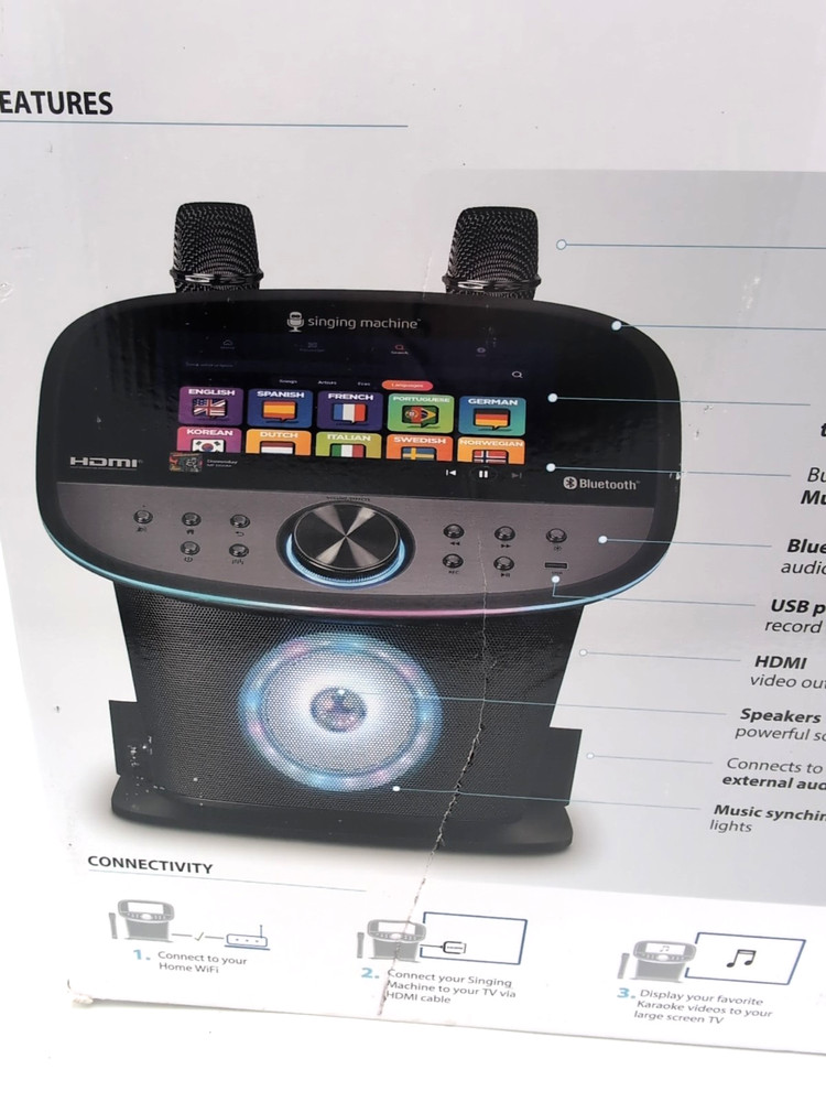 Singing Machine Pulse Premium Wi-Fi Karaoke System 10" Touchscreen Wireless Mics