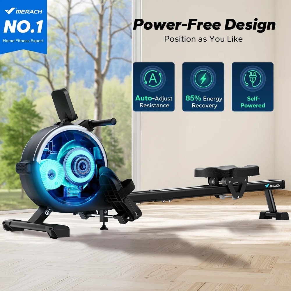 Self-Powered Rowing Machine Magnetic Rower 16 Levels