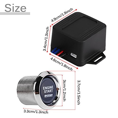 Keyless Ignition Kit, Universal 12V Car Vehicle Engine Start Push Button