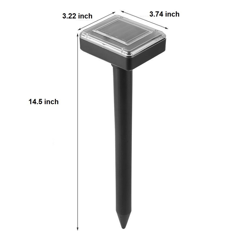 6-Solar Powered Ultrasonic Sonic Mouse Mole Pest Rodent Repeller Repellent Yard