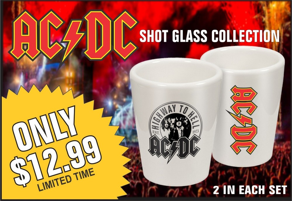 AC/DC Rock Shot Glasses x2