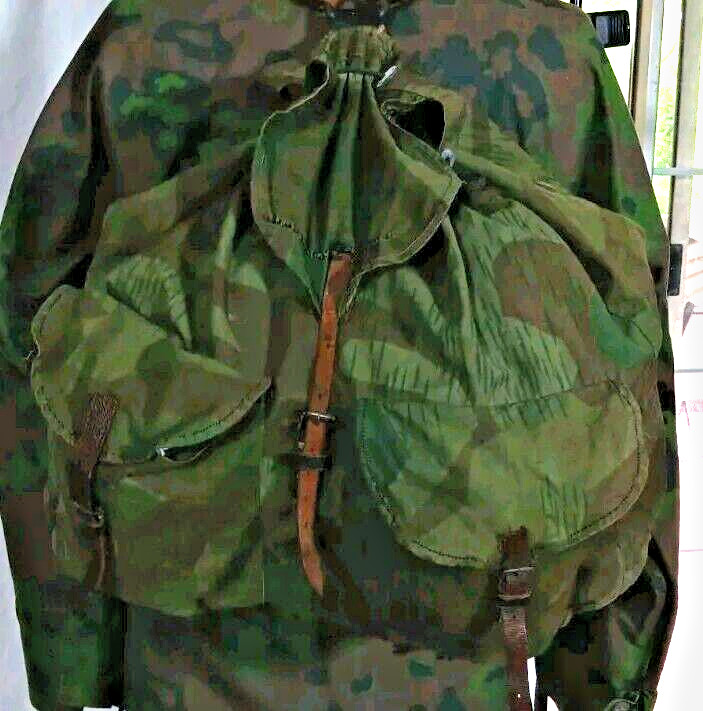 Original WWII Fallschirmjager "Paratrooper" Splinter Rucksack Bag