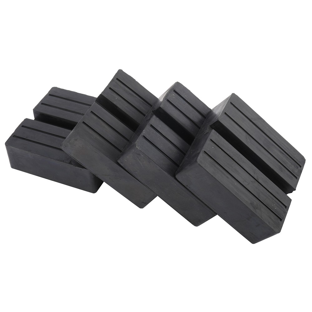 4 Pack 4 TON Square Rubber Jack Pad Adapter Pinch Weld Side Frame Rail Protector
