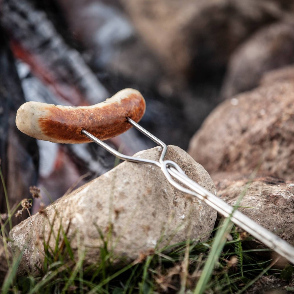Petromax Campfire Roasting Stick Skewer, Adjustable Handle Straight Prongs LS1