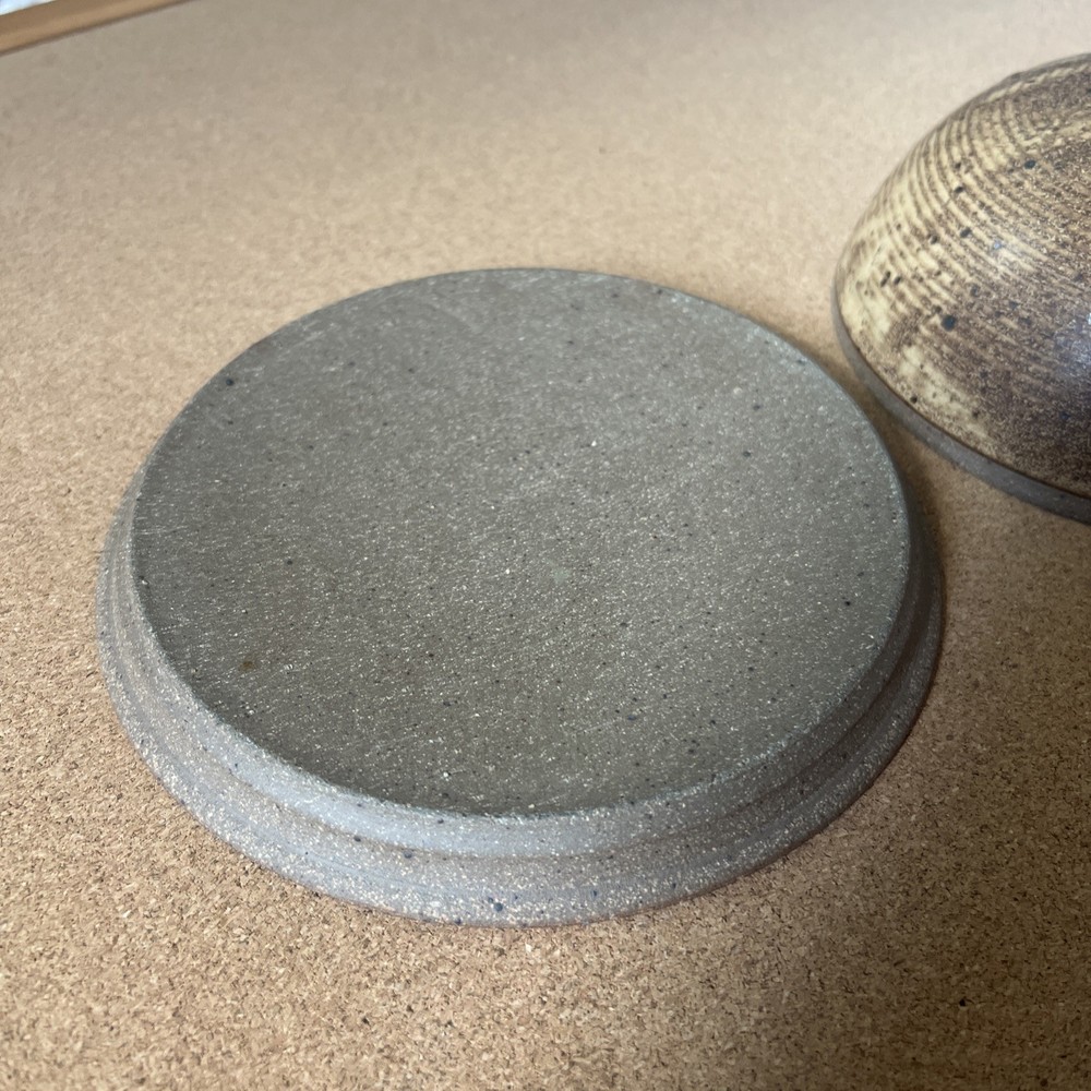Cheese / Butter Dish Dome with Lid and Handle Pottery possibly handmade