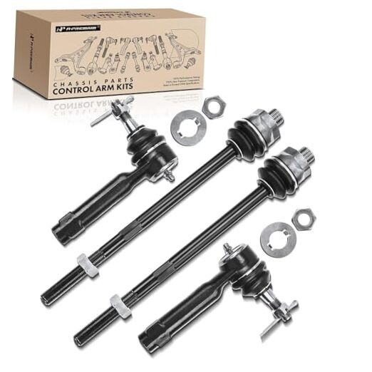 4Pcs Front Inner & Outer Tie Rod Ends Kit, Fit For Chevy & GMC & Cadillac -