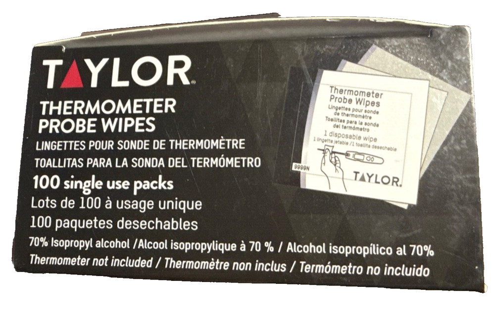 Taylor Thermometer Probe Wipes  100 Single Use Pack