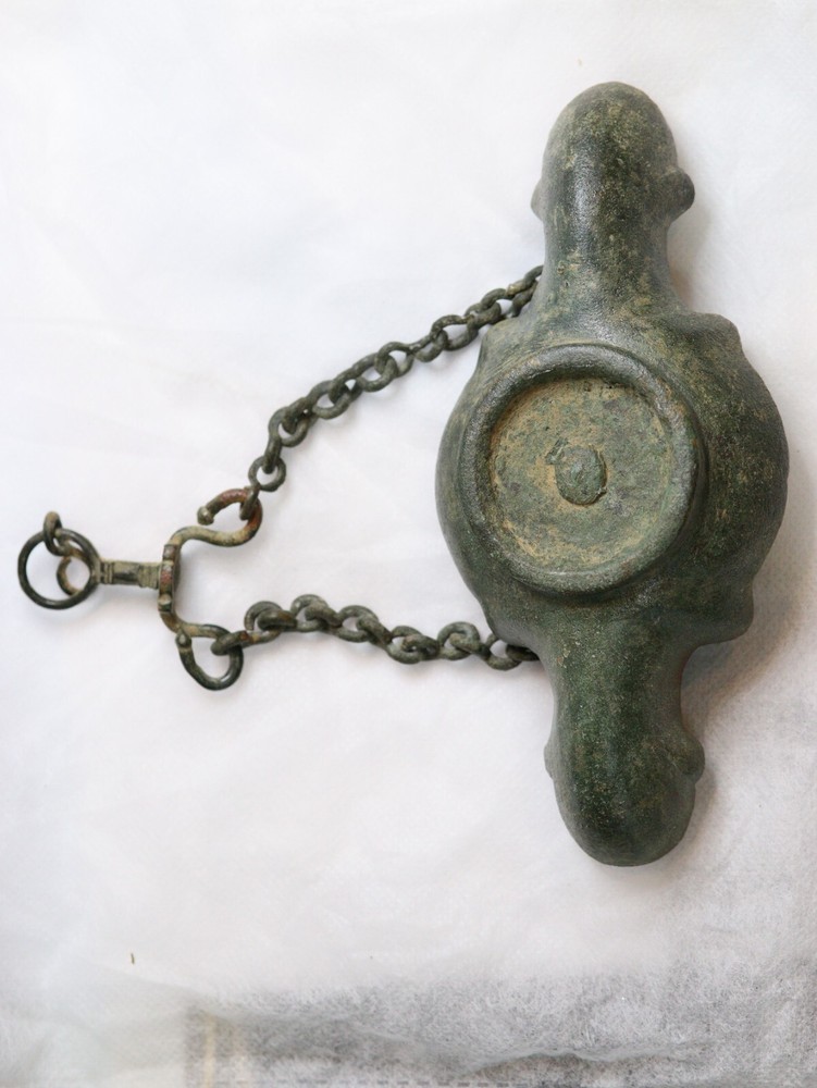 Ancient Roman Bronze Oil Lamp