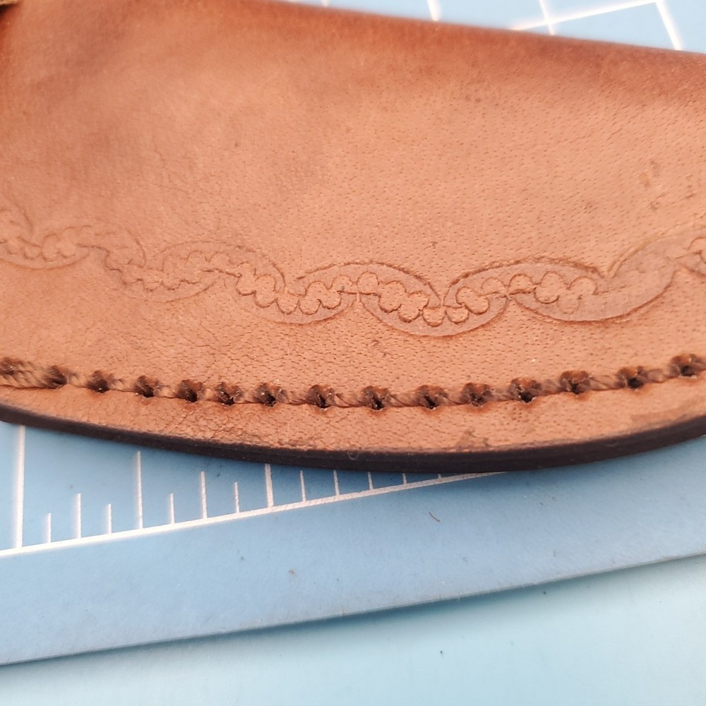 Rite Edge Fixed Blade Knife Sheath Brown Leather Belt Pouch Case 7"x3" Hunter