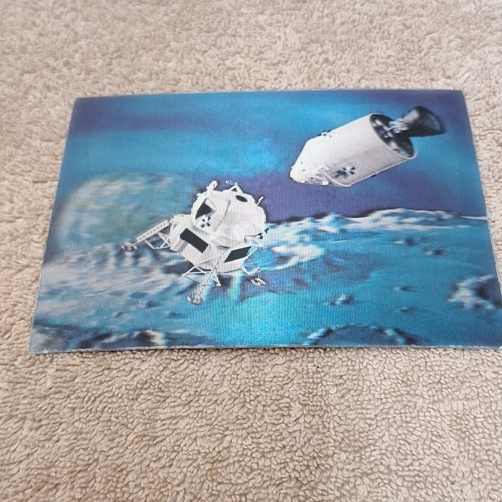 Lunar Module - Service Command in Space 3D Hologram Postcard NASA