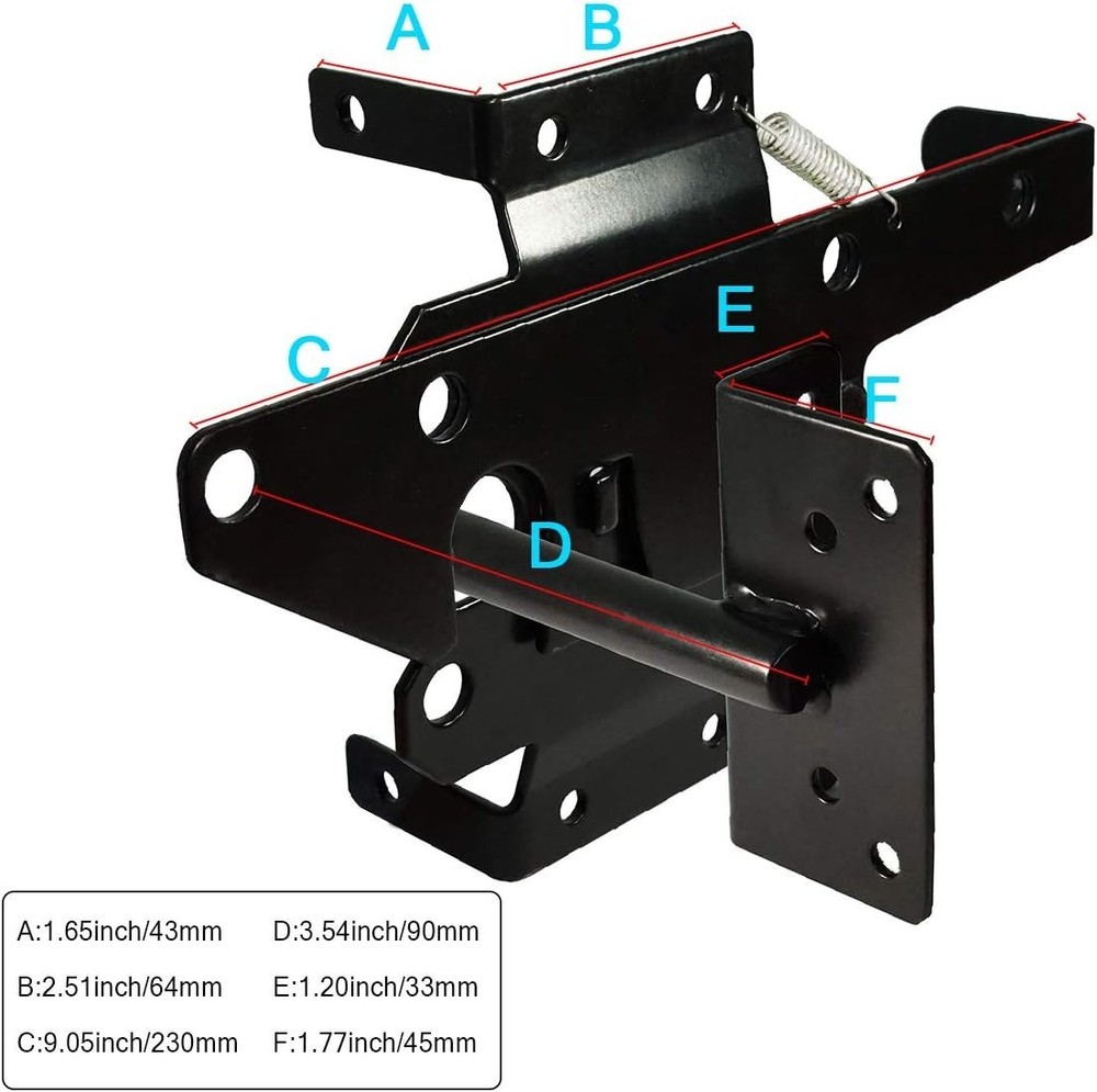Heavy Duty Self Locking Gate Latch Alloy Steel Post Mount Auto Lock Security