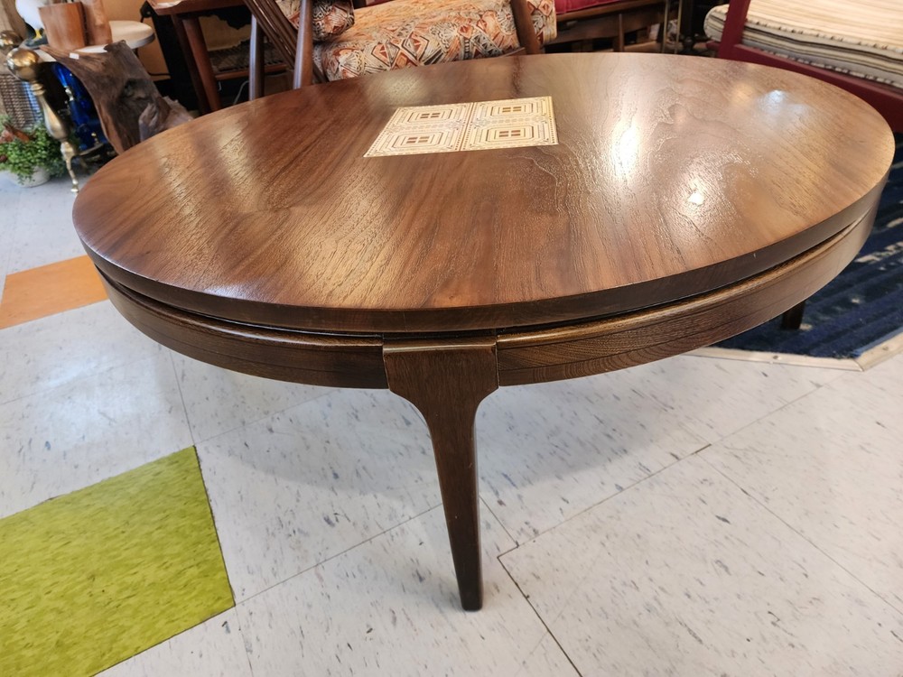 Mid-century Modern Walnut Round Coffee Table