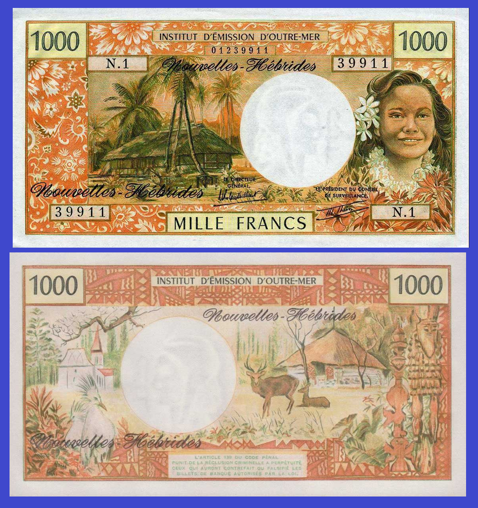 New Hibrides 1000 francs 1979 /Z- Copy