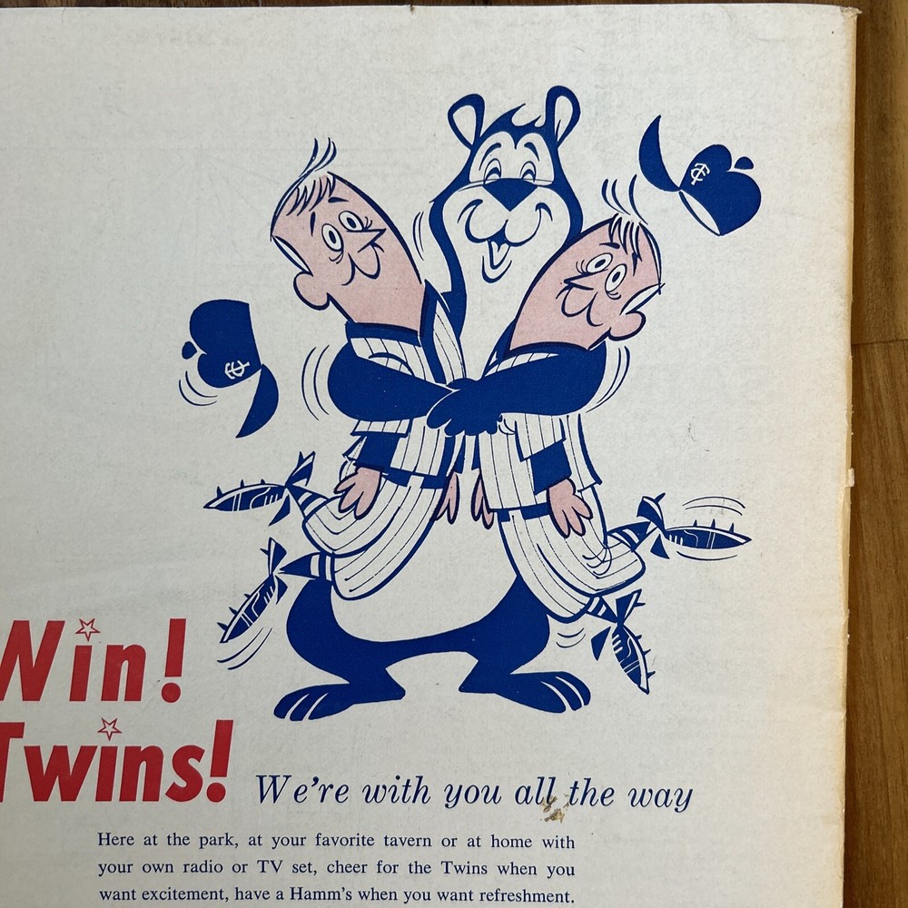 1961 Minnesota Twins First Home Game Series Program v Senators - Scored