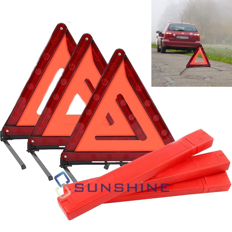 Emergency Warning Triangle Reflector Road Roadside Hazard Triangles Safety Sign