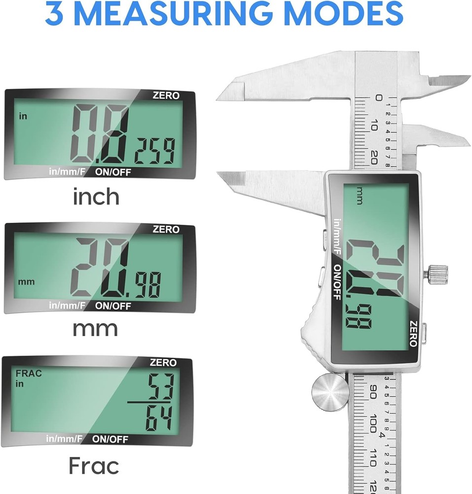 Digital Vernier Caliper, 6-inch measuring tool, featuring an LCD display