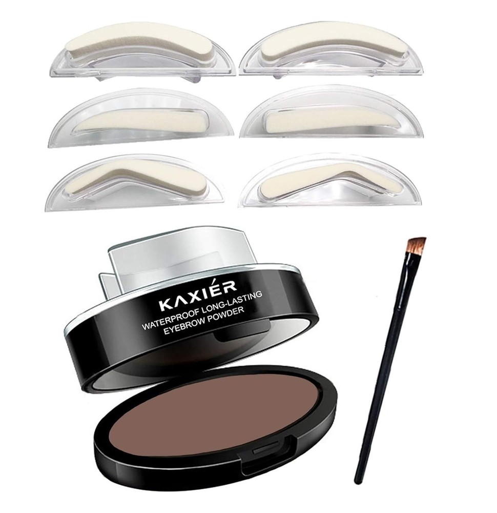 Waterproof Eyebrow Stamp Powder Kit, Light Brown (301#)