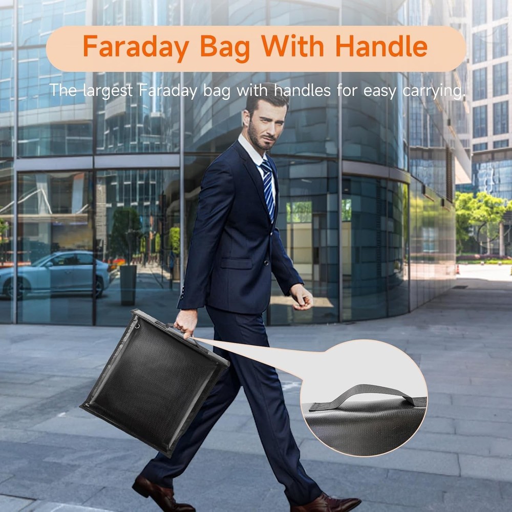 5-Piece Faraday Bag Set, Large Electromagnetic Shielding Bag with Handle