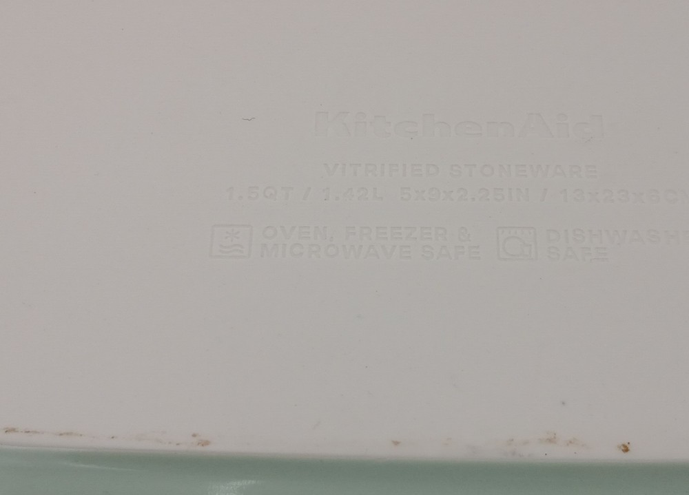 KitchenAid Pistachio Green Stoneware 1.5 Quart Loaf Pan Rectangular Baking Dish